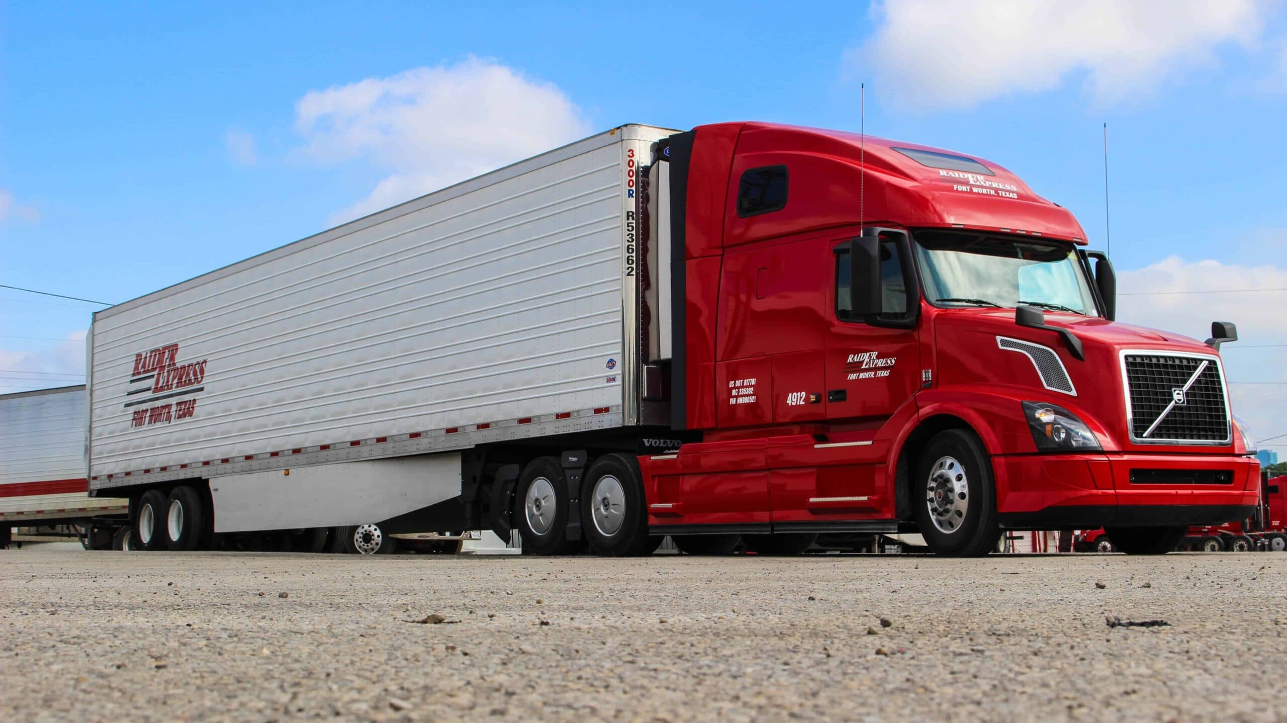 Raider Express Volvo tractor with refrigerated trailer